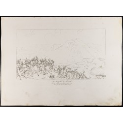 Gravure de 1876 - Bataille de Rivoli - Napoléon Bonaparte - 2