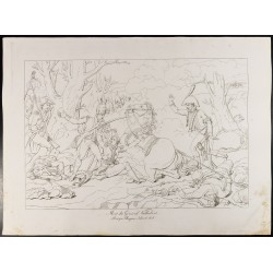 Gravure de 1876 - Mort du général Valhubert - 2