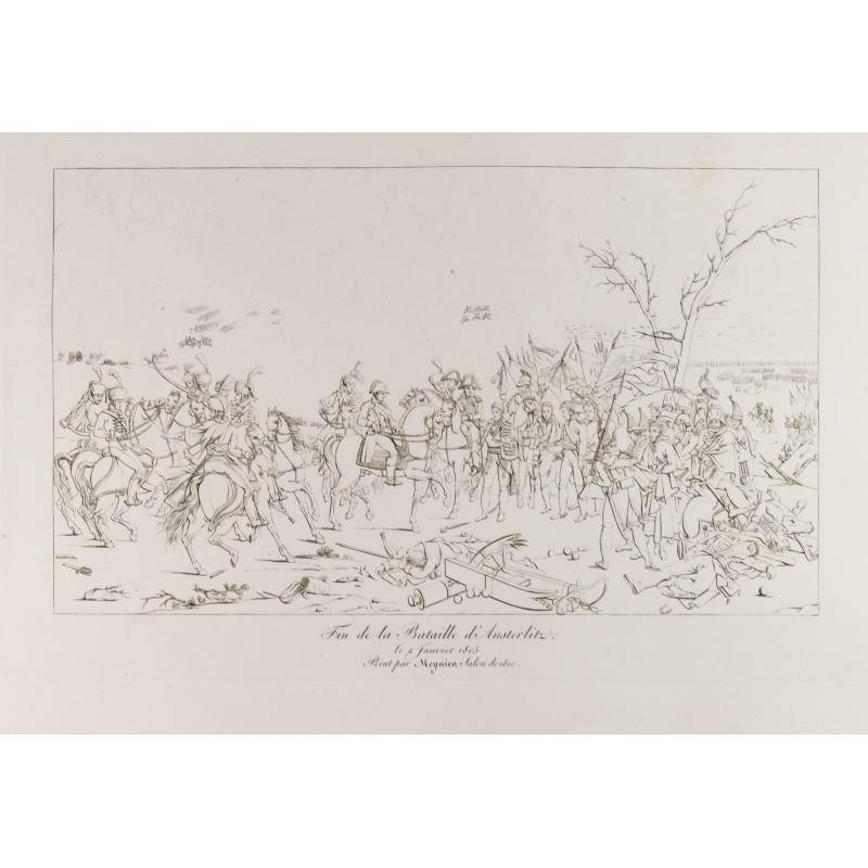 Gravure de 1876 - Fin de la Bataille d’Austerlitz - 1