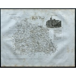 Gravure de 1830 - Carte ancienne du Puy De Dôme - 1