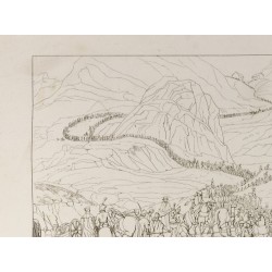 Gravure de 1876 - Col du Grand-Saint-Bernard - Napoléon Bonaparte. - 3