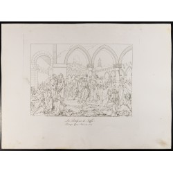 Gravure de 1876 - Les pestiferés de Jaffa - Siège de Jaffa - 2