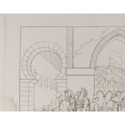 Gravure de 1876 - Les pestiferés de Jaffa - Siège de Jaffa - 3