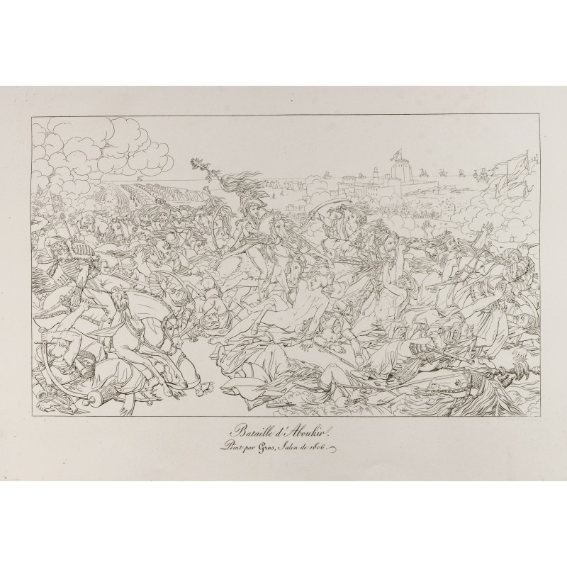 Gravure de 1876 - Vue de la bataille d'Aboukir - 1