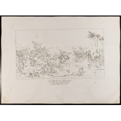 Gravure de 1876 - La Bataille des Pyramides - Napoléon Bonaparte - 2