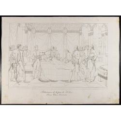 Gravure de 1876 - Traité de Leoben (paix de Leoben) - Napoléon Bonaparte. - 2
