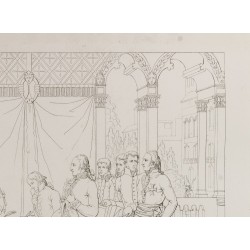 Gravure de 1876 - Traité de Leoben (paix de Leoben) - Napoléon Bonaparte. - 4