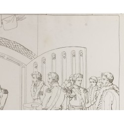 Gravure de 1876 - Napoléon au Tombeau de Frederic II de Prusse. - 4