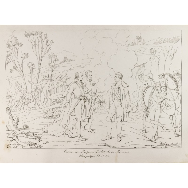 Gravure de 1876 - Rencontre Napoléon et François II d’Autriche. - 1