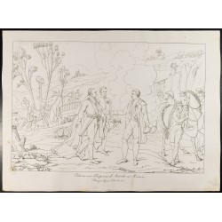 Gravure de 1876 - Rencontre Napoléon et François II d’Autriche. - 2