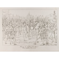 Gravure de 1876 - Harangue de Napoléon à L'armée - 1