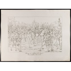 Gravure de 1876 - Harangue de Napoléon à L'armée - 2