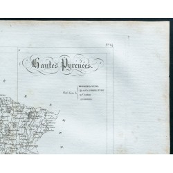 Gravure de 1830 - Carte ancienne des Hautes Pyrénées - 3