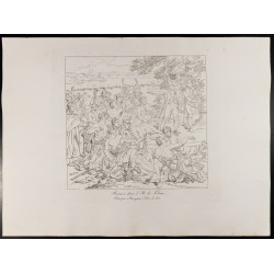 Gravure de 1876 - Rentrée dans l'île de Lobau - Napoléon - 2