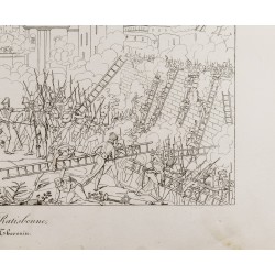 Gravure de 1876 - Prise de Ratisbonne - Napoléon Bonaparte - 6