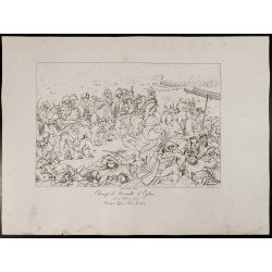 Gravure de 1876 - Champ de Bataille d'Eylau - Napoléon Bonaparte - 2