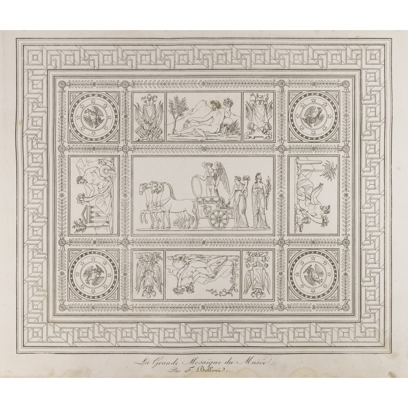 Gravure de 1876 - La grande mosaïque du Musée - 1