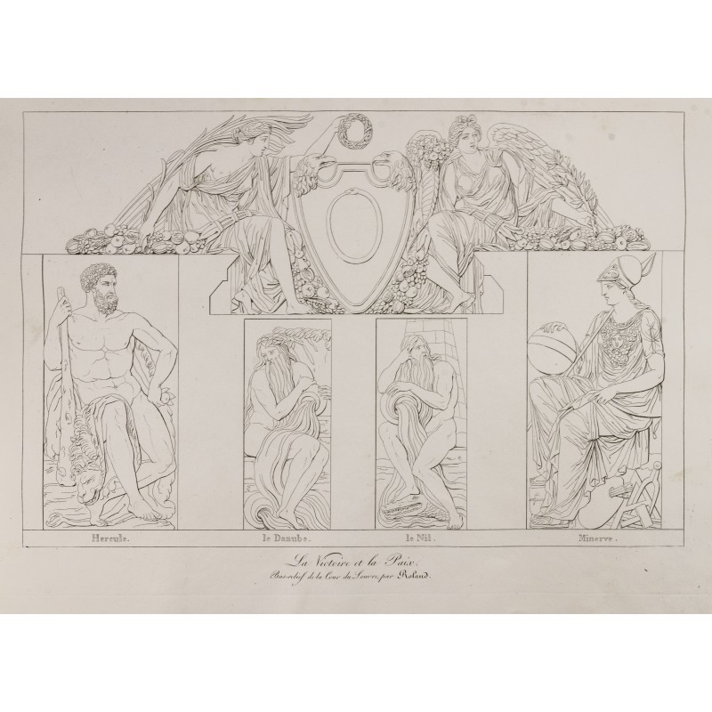 Gravure de 1876 - La Victoire et la Paix - 1