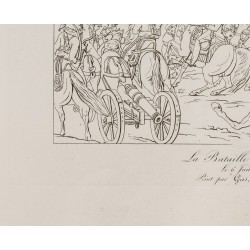 Gravure de 1876 - Vue de la bataille de Wagram - Napoléon Bonaparte - 5