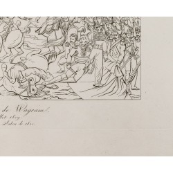 Gravure de 1876 - Vue de la bataille de Wagram - Napoléon Bonaparte - 6
