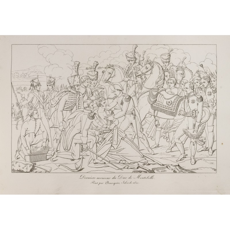 Gravure de 1876 - Derniers moments du duc de Montebello - 1