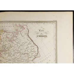 Gravure de 1846 - Carte de l'Europe - 3
