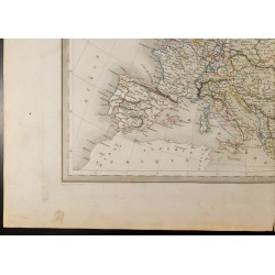 Gravure de 1846 - Carte de l'Europe - 4