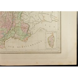 Gravure de 1846 - Carte physique et Minéralogique de la France - 5