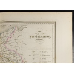 Gravure de 1846 - Carte de la confédération germanique - 3