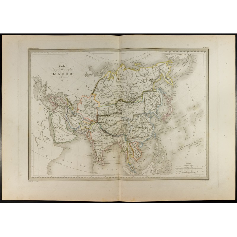 Gravure de 1846 - Carte de l'Asie - 1