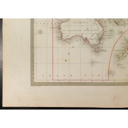 Gravure de 1846 - Carte de l'Océanie - Australie - 4