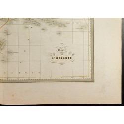 Gravure de 1846 - Carte de l'Océanie - Australie - 5