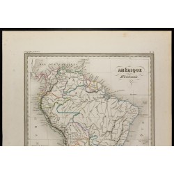 Gravure de 1846 - Carte de l'Amérique Méridionale - 2
