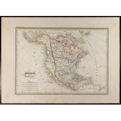 Gravure de 1846 - Carte de l'Amérique septentrionale - 1