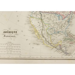Gravure de 1846 - Carte de l'Amérique septentrionale - 3