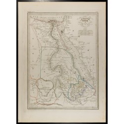 Gravure de 1846 - Carte de l'Égypte Nubie et Abyssinie - 1