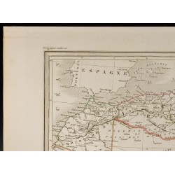 Gravure de 1846 - Barbarie - Carte de l'Afrique du nord - 2