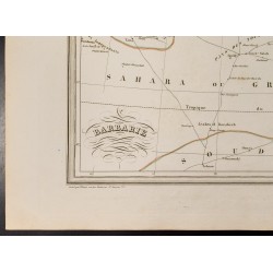 Gravure de 1846 - Barbarie - Carte de l'Afrique du nord - 4