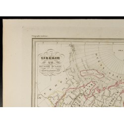 Gravure de 1846 - Carte de Sibérie ou Russie d'Asie - 2