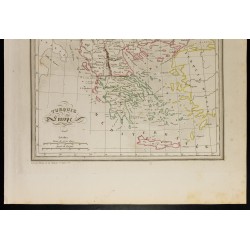 Gravure de 1846 - Carte de la Turquie d'Europe - 3
