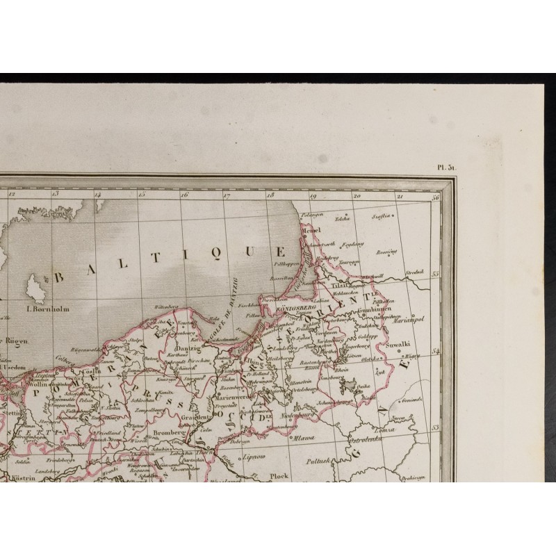 1857 - Carte ancienne de la Prusse