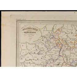 Gravure de 1846 - Carte de l'Allemagne centrale - 2