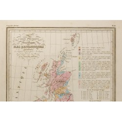 Gravure de 1846 - Carte Physique et Minéralogique des îles Britanniques - 3