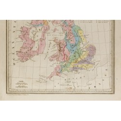 Gravure de 1846 - Carte Physique et Minéralogique des îles Britanniques - 4