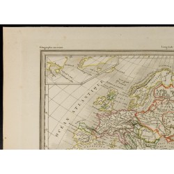 Gravure de 1846 - Géographie du Moyen-âge principalement au IXe siècle. - 2