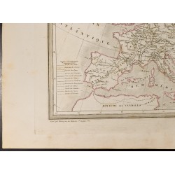 Gravure de 1846 - Europe après l'invasion des barbares au 3ème siècle - 4