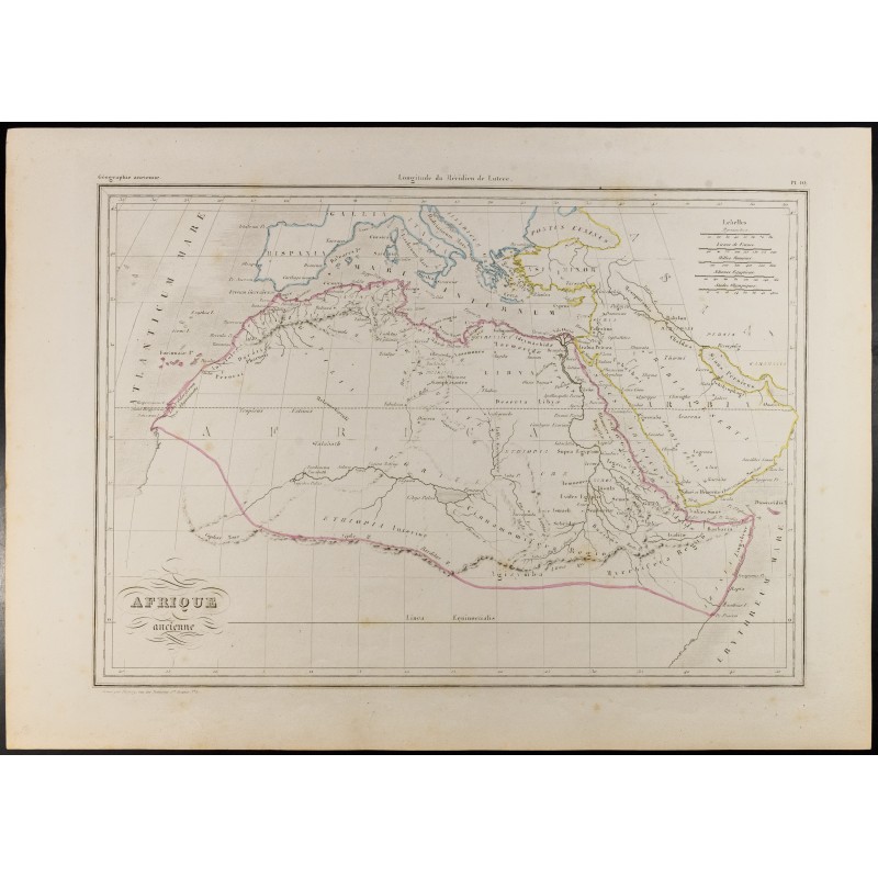 Gravure de 1846 - Carte de l'Afrique ancienne - 1