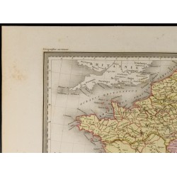 Gravure de 1846 - Carte des Gaules divisée en Provinces Romaines - 2