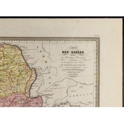 Gravure de 1846 - Carte des Gaules divisée en Provinces Romaines - 3
