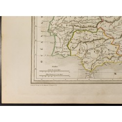 Gravure de 1846 - Carte de l'Espagne ancienne - 4